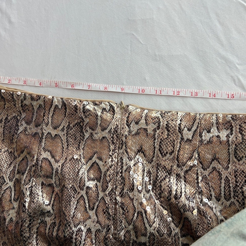 Fashion 2 Figure Gold Sequin‎ Snake Print Midi Skirt - Picture 6 of 7
